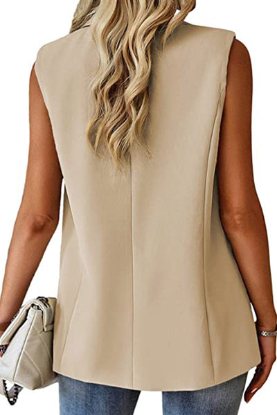 Ivory Single Button Blazer Vest