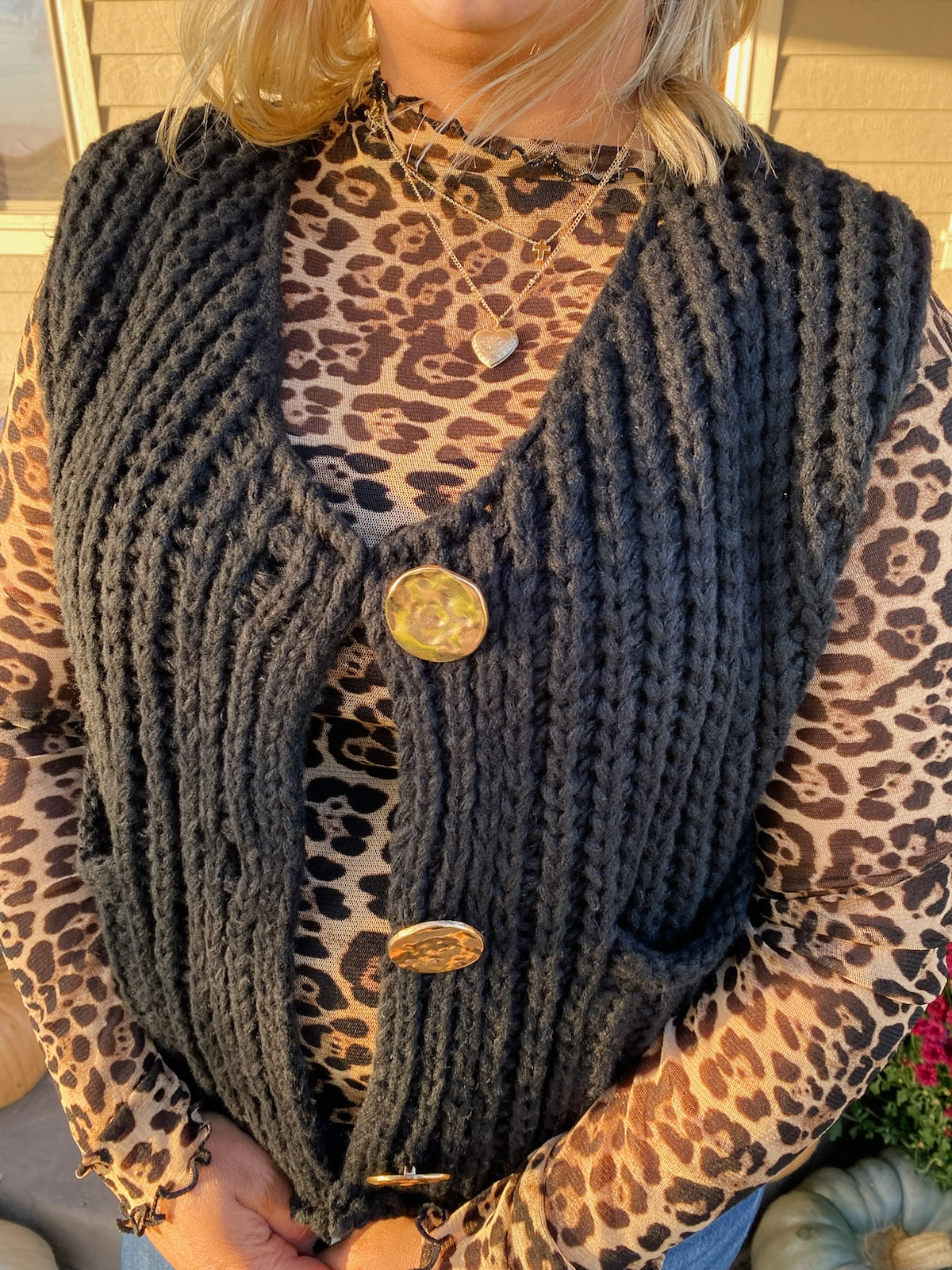 Leopard Print Mesh Top