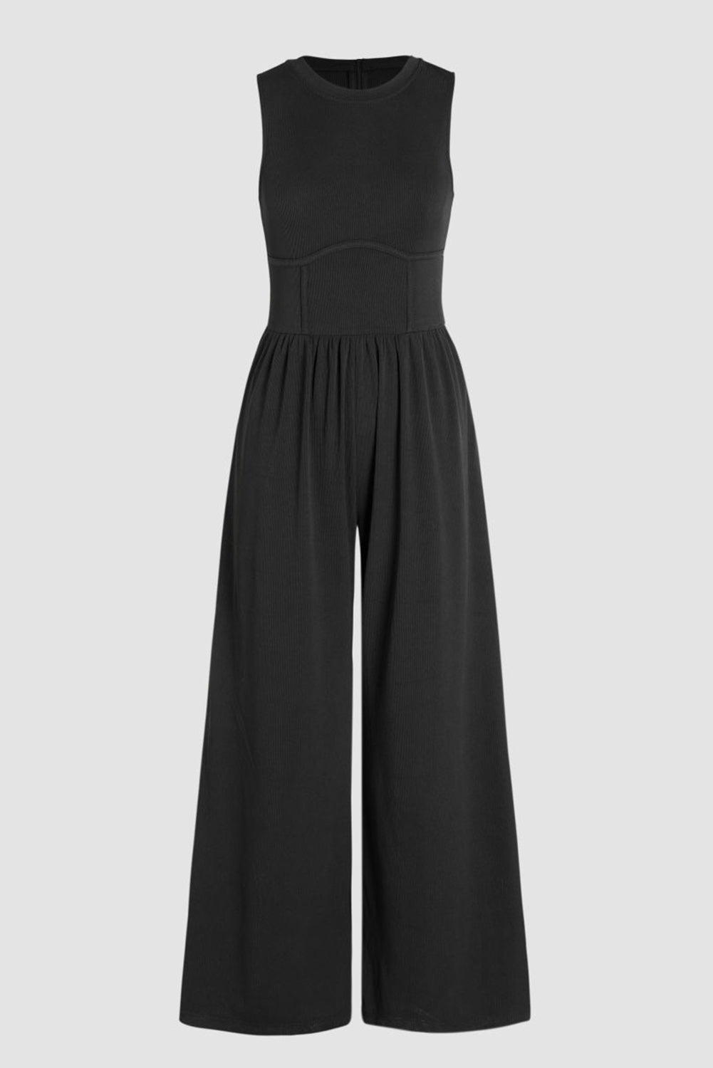 Black Sleeveless High Waisted Jumpsuit