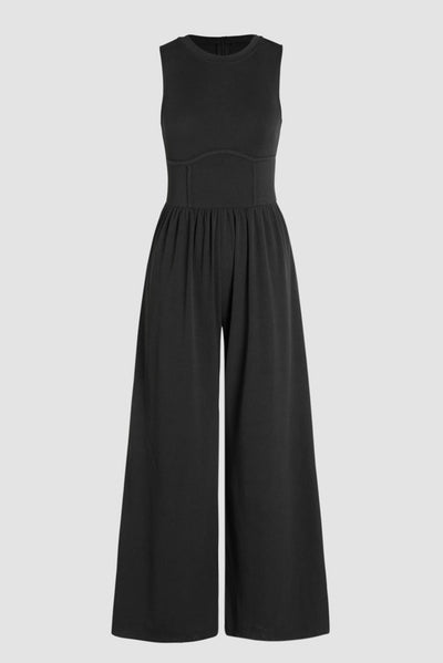 Black Sleeveless High Waisted Jumpsuit