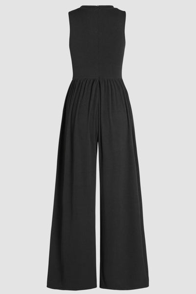 Black Sleeveless High Waisted Jumpsuit