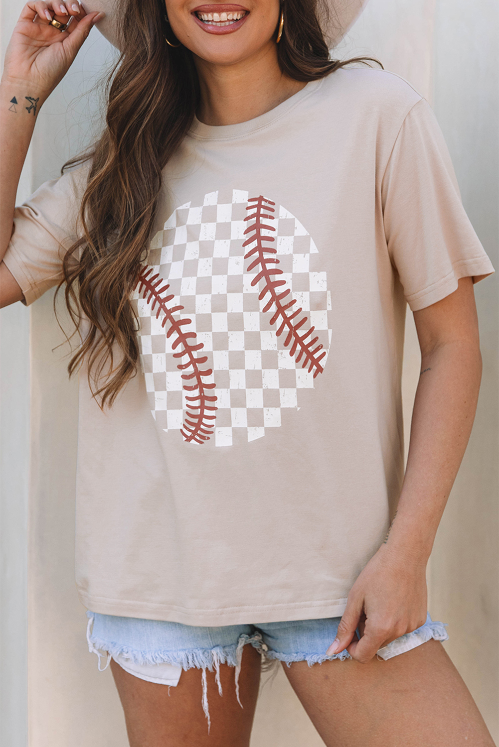 Checkered Baseball Graphic Tee