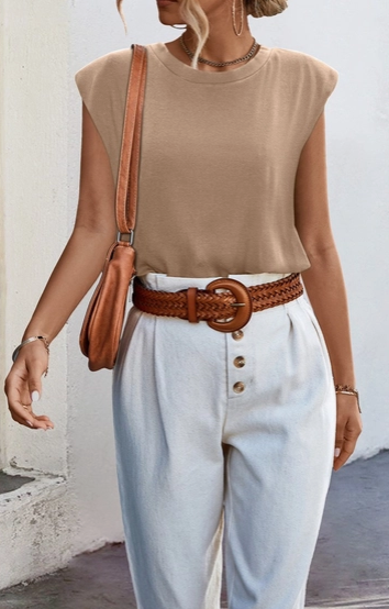 Taupe T-Shirt Top