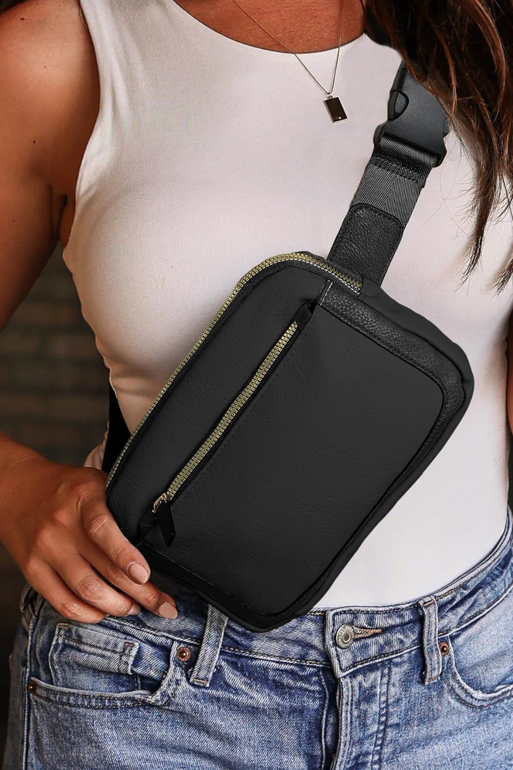 Black Multi-zipped Crossbody Bag