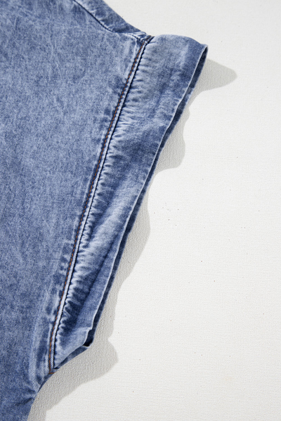 Beau Blue Short Sleeve Denim Dress