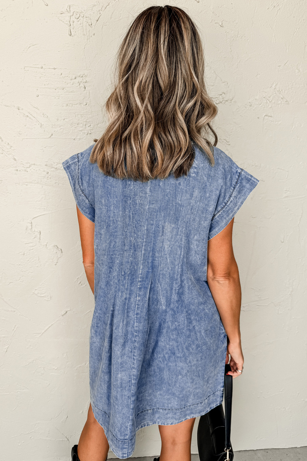Beau Blue Short Sleeve Denim Dress