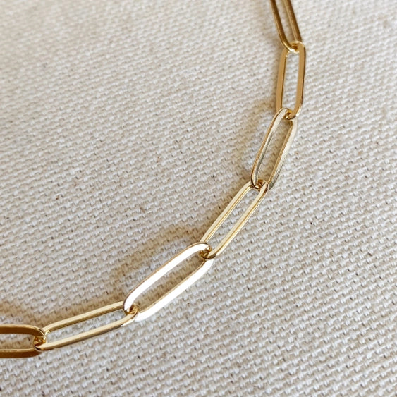 18k Gold Filled Classic Paperclip Chain Anklet