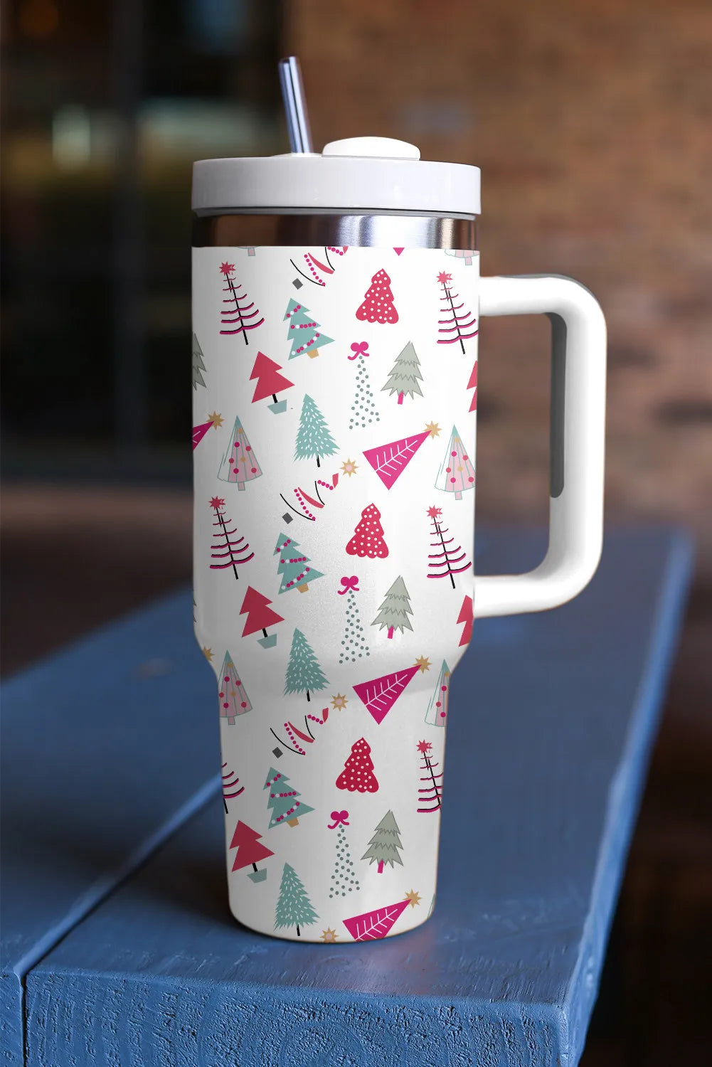 Christmas Tree Printed Thermos Cup