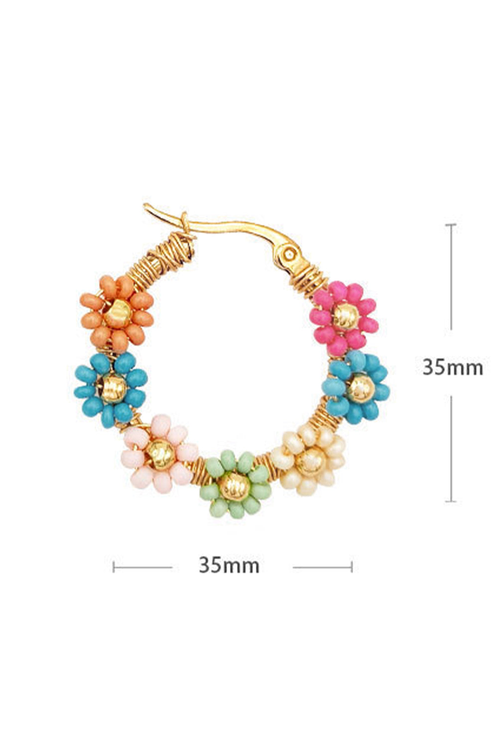 Colorful Flower Hoop Earrings