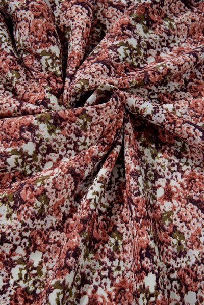 Floral Print V Neck Midi Dress