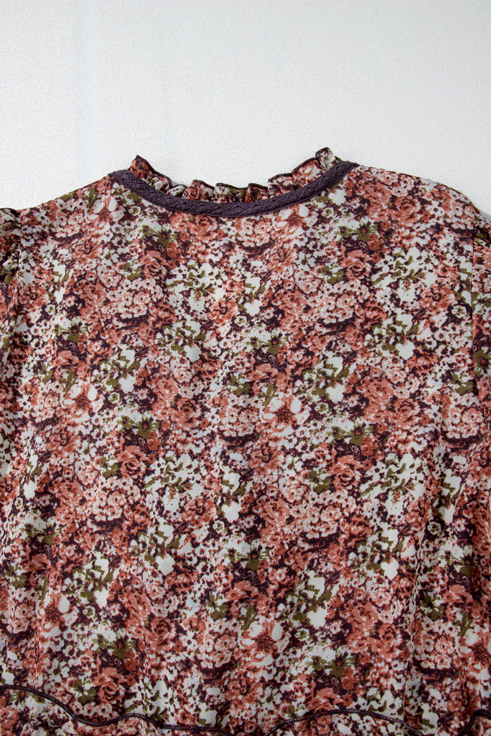 Floral Print V Neck Midi Dress