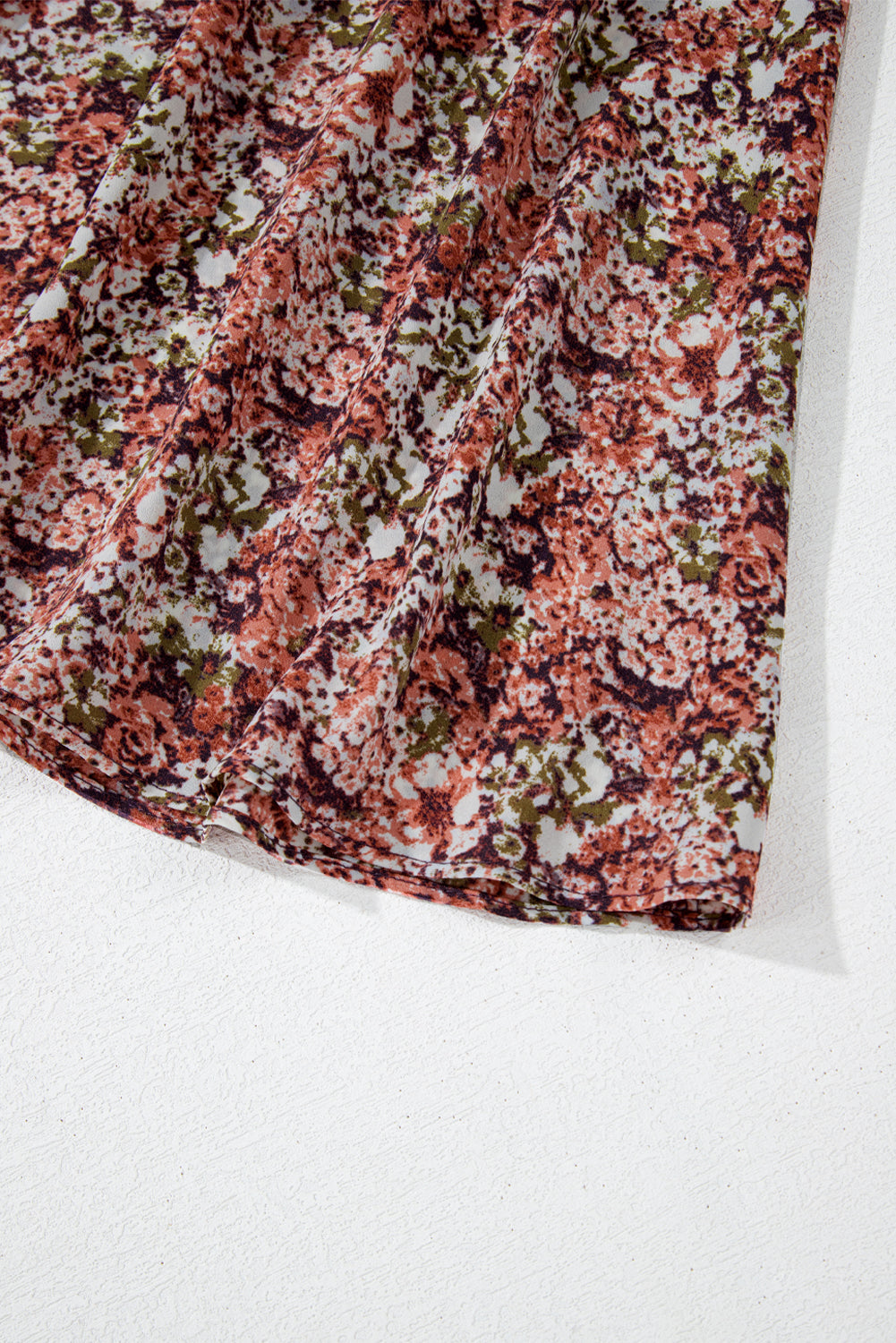 Floral Print V Neck Midi Dress