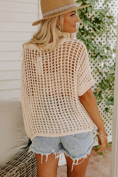 Crochet Hollow Out Knit Top