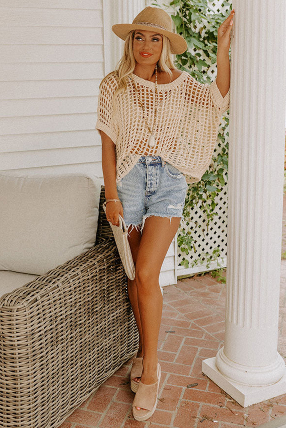 Crochet Hollow Out Knit Top