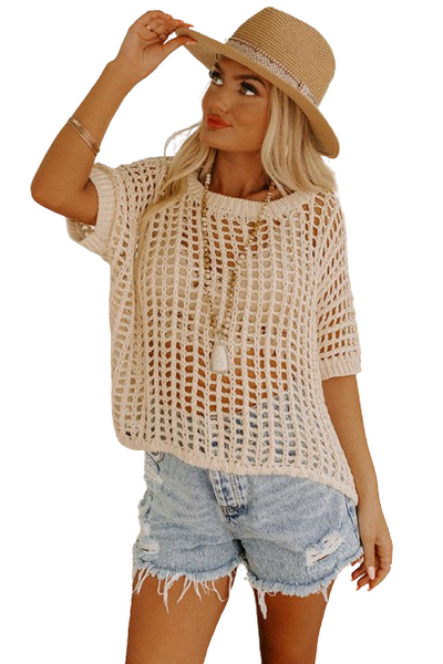 Crochet Hollow Out Knit Top