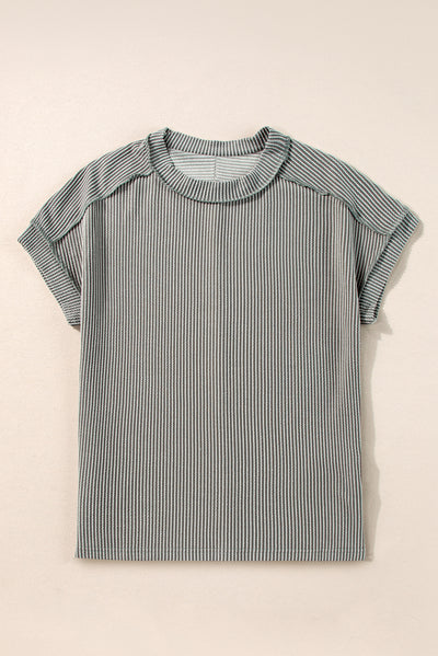 Jade Ribbed Knit Tee