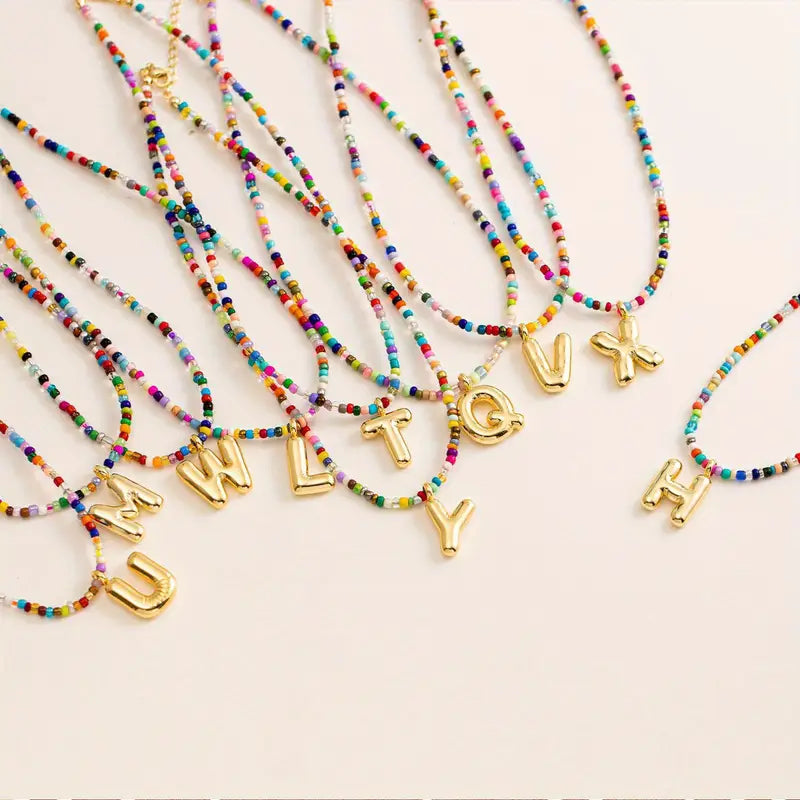 Beaded Initial Necklace