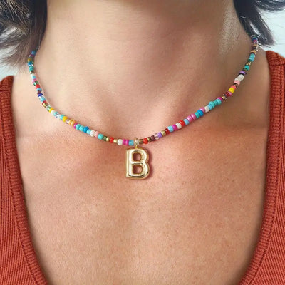 Beaded Initial Necklace