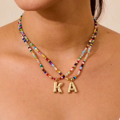 Beaded Initial Necklace
