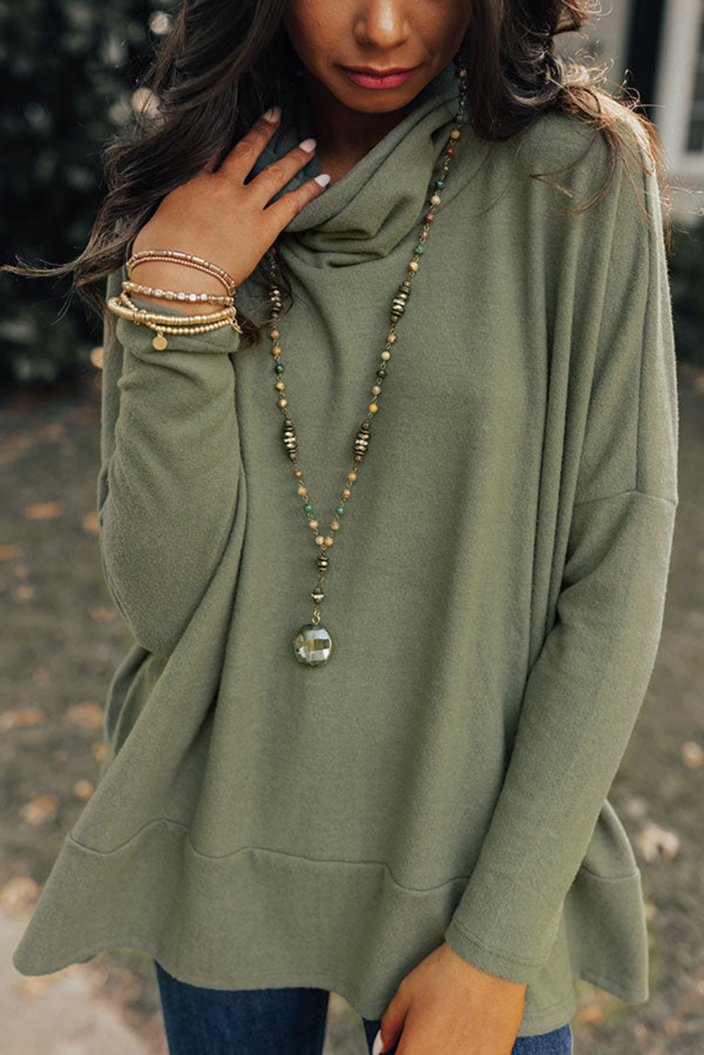 Cowl Neck Tunic Top