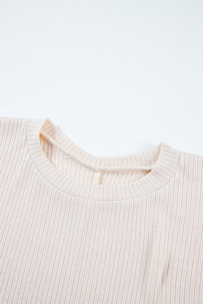 Oversized Khaki Color Block Knit Top