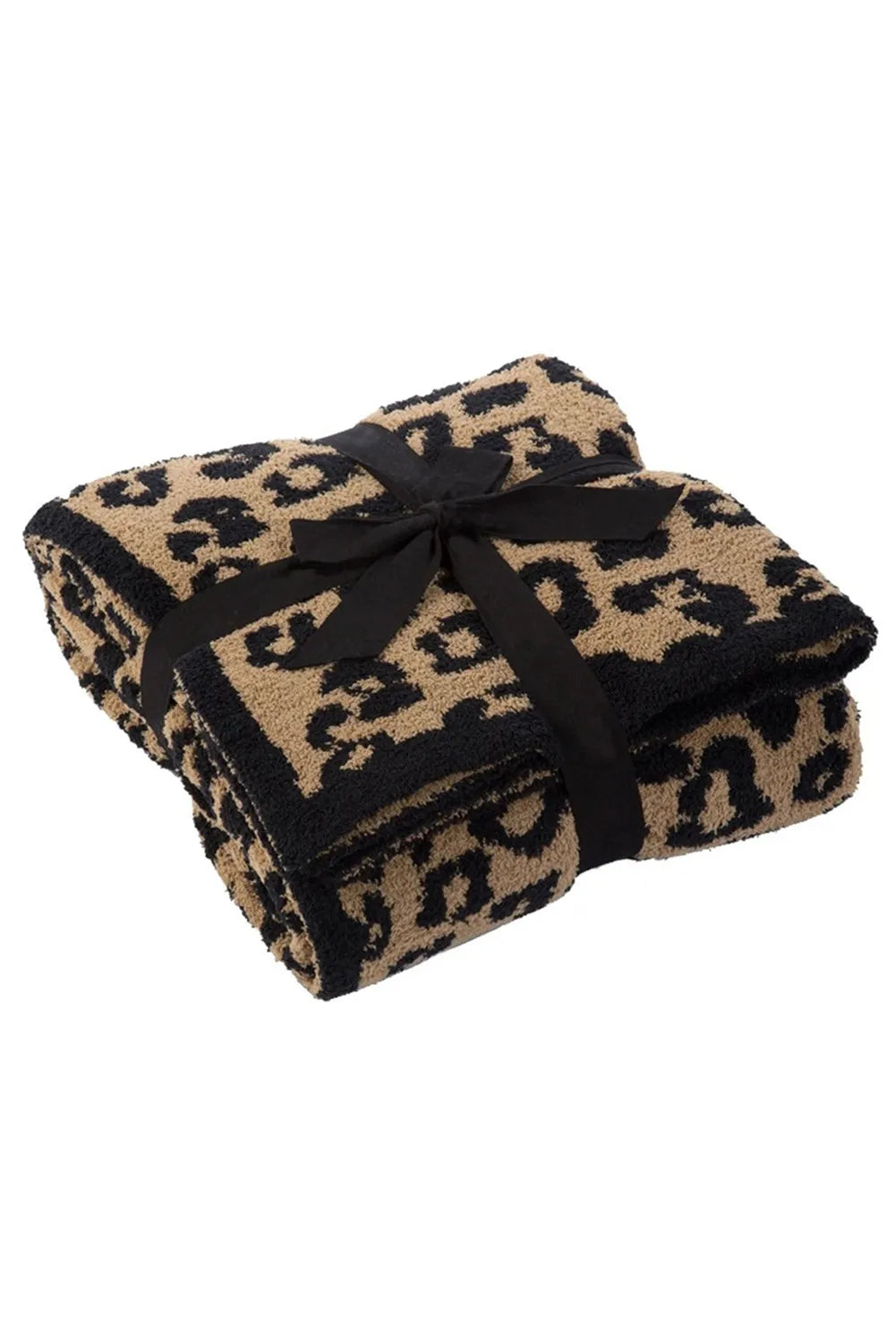 Black Leopard Grain Knitting Blanket