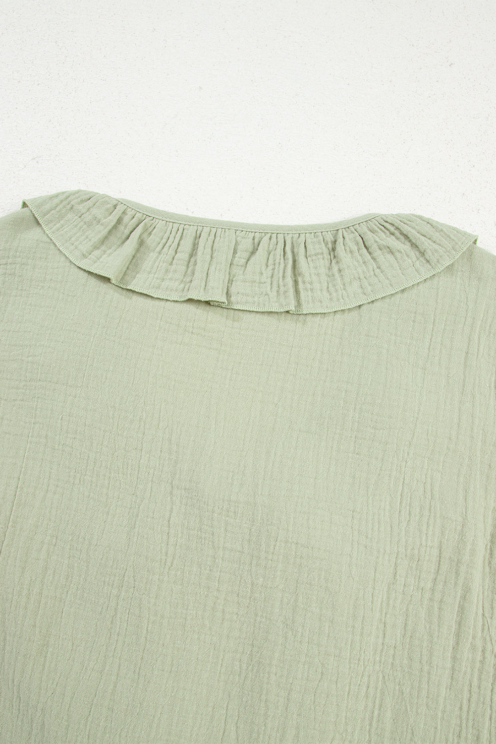Meadow Mist Green Bow Tie Gauze Blouse