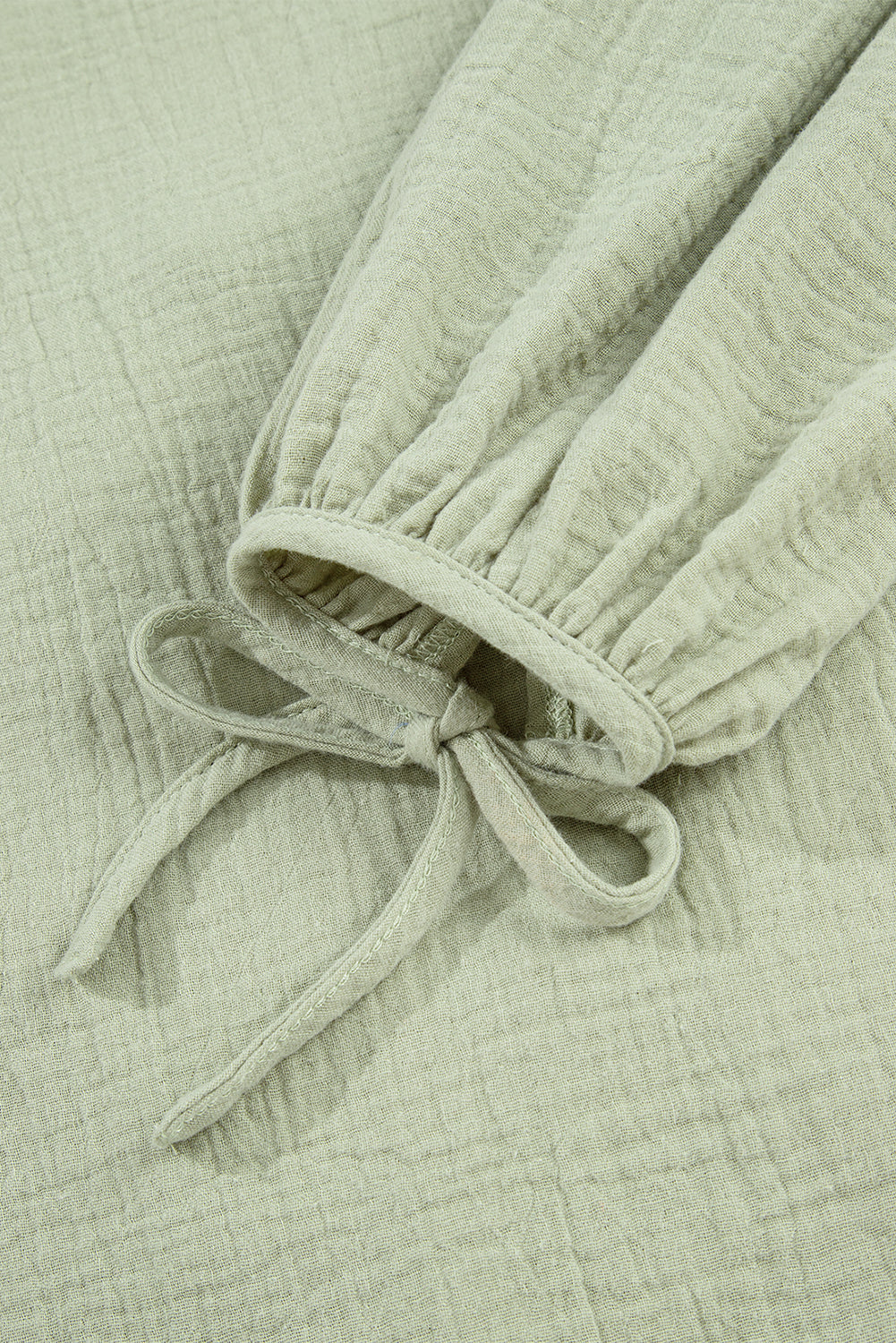 Meadow Mist Green Bow Tie Gauze Blouse