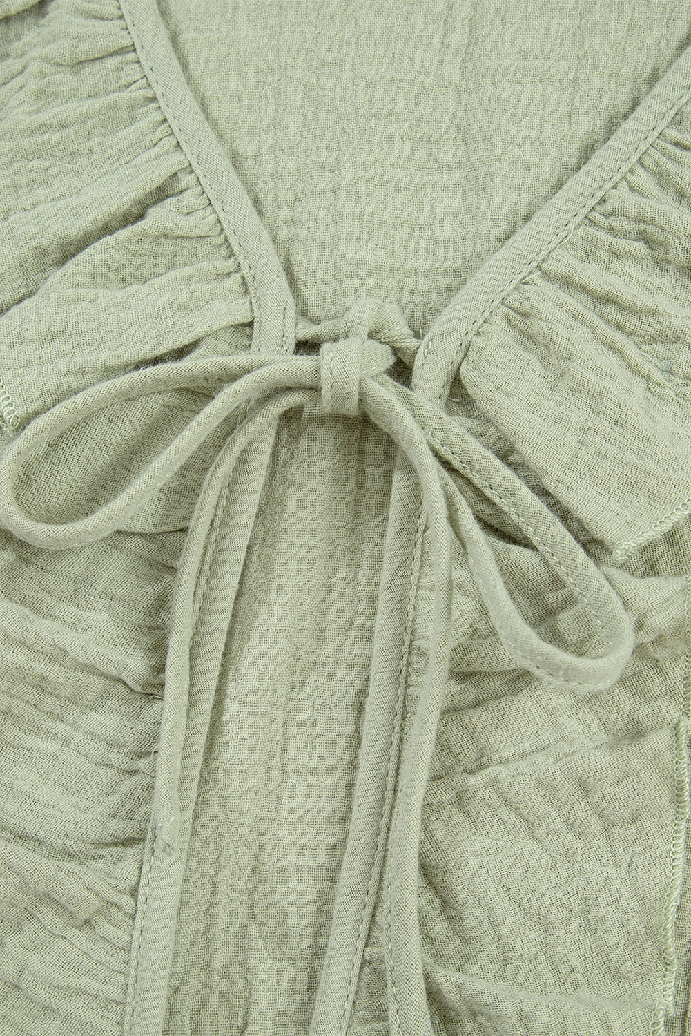 Meadow Mist Green Bow Tie Gauze Blouse