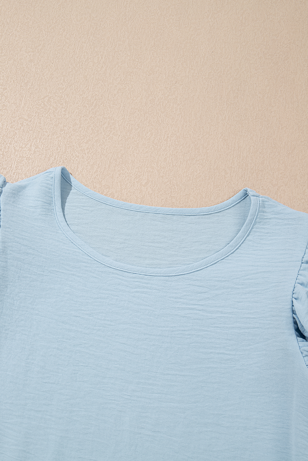 Mist Blue Ruffled Sleeve Blouse