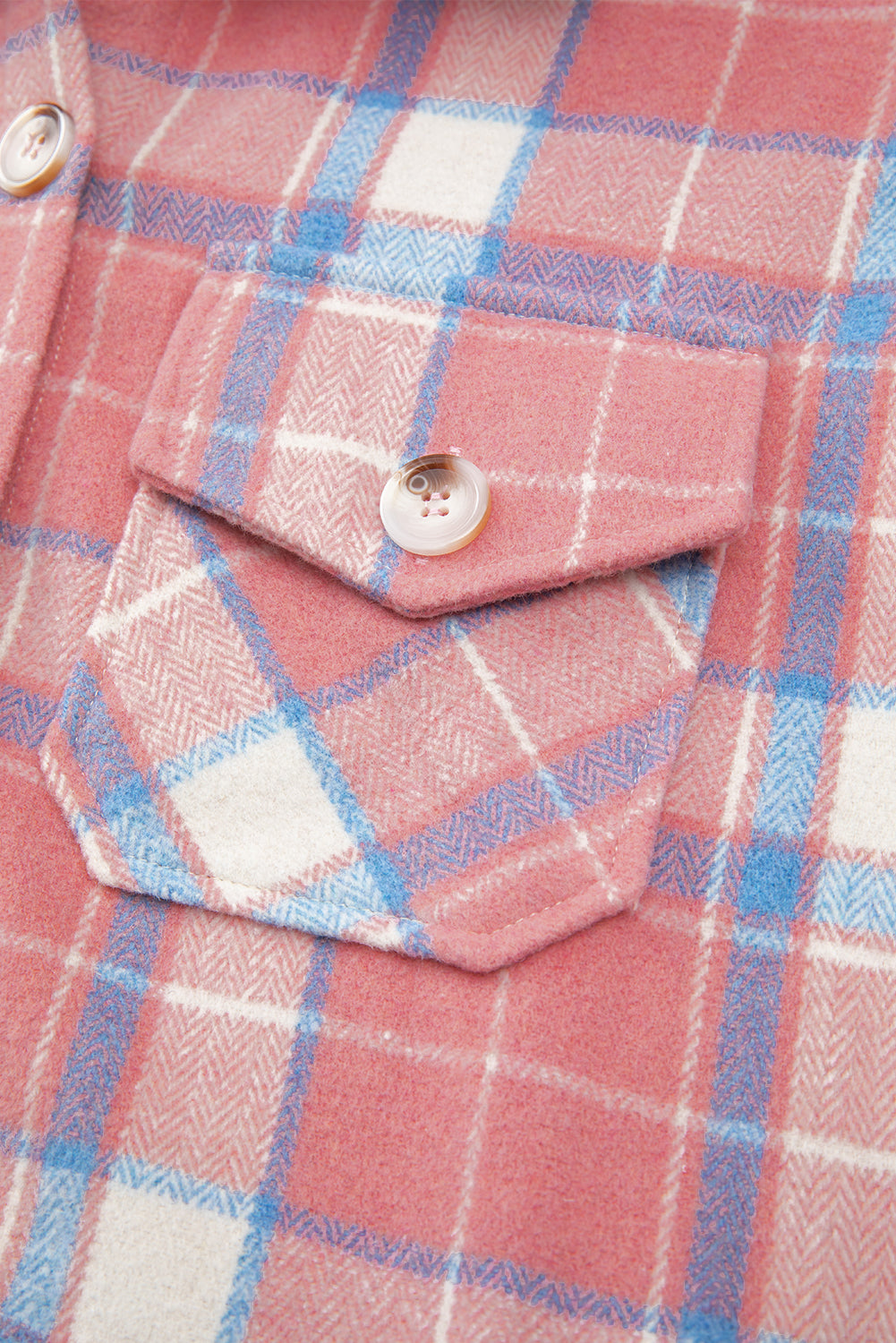 Pink Plaid Button Up Shacket
