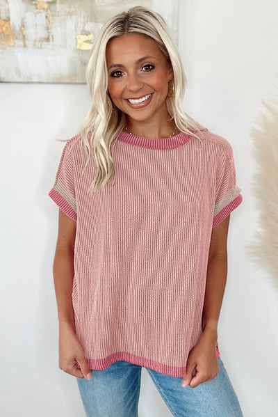 Jade Ribbed Knit Tee