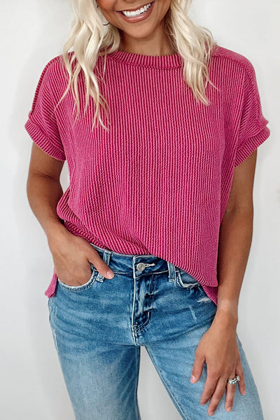 Jade Ribbed Knit Tee