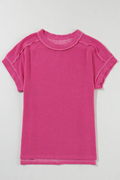 Jade Ribbed Knit Tee