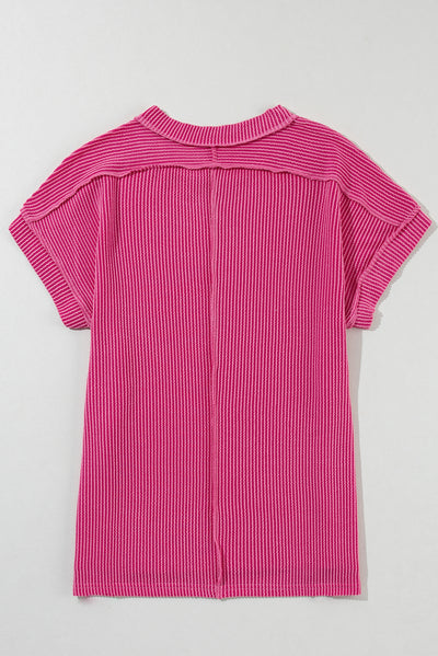 Jade Ribbed Knit Tee