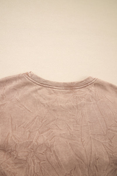 Saved by Grace Letter Embroidered Mineral Wash Sweatshirt