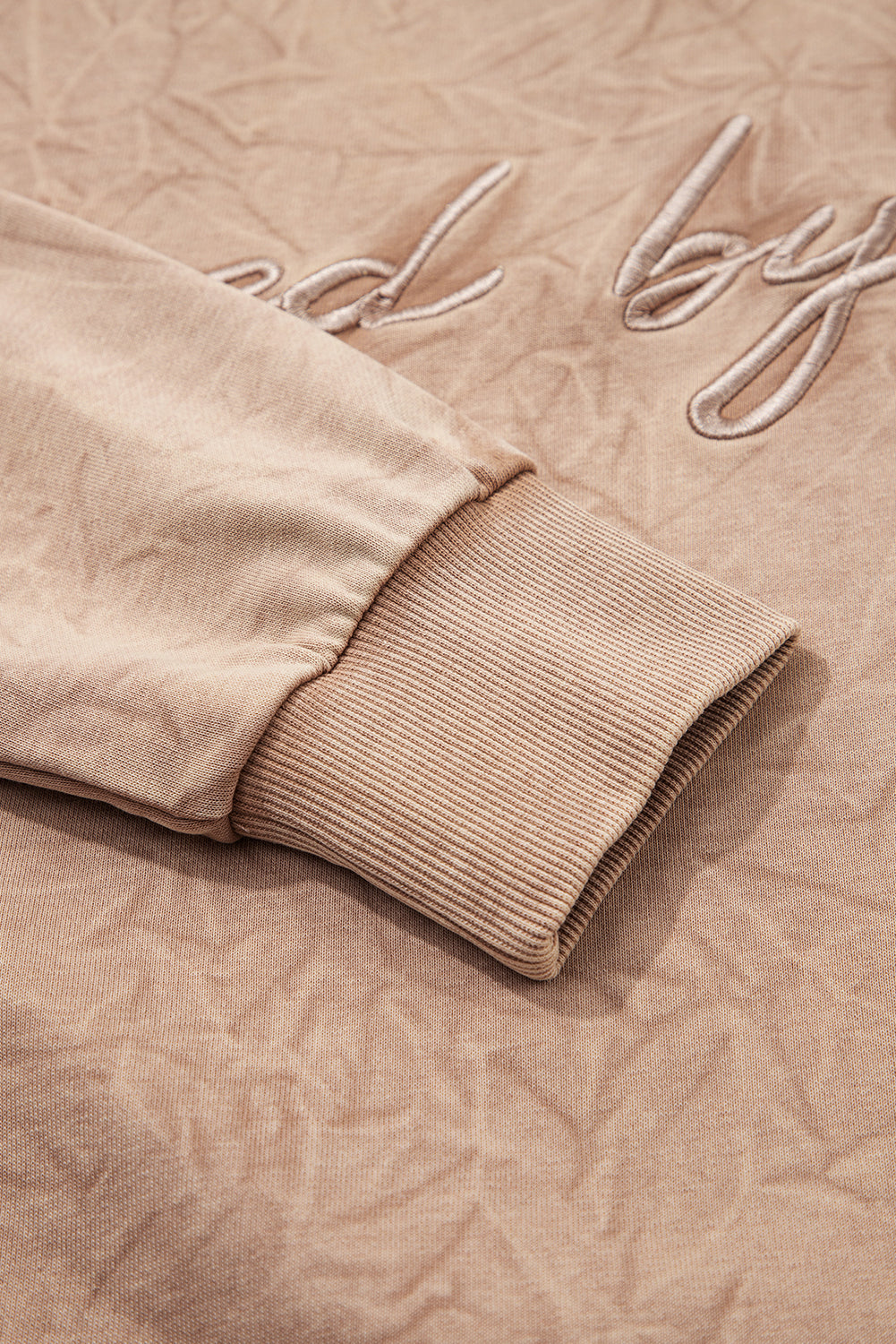 Saved by Grace Letter Embroidered Mineral Wash Sweatshirt