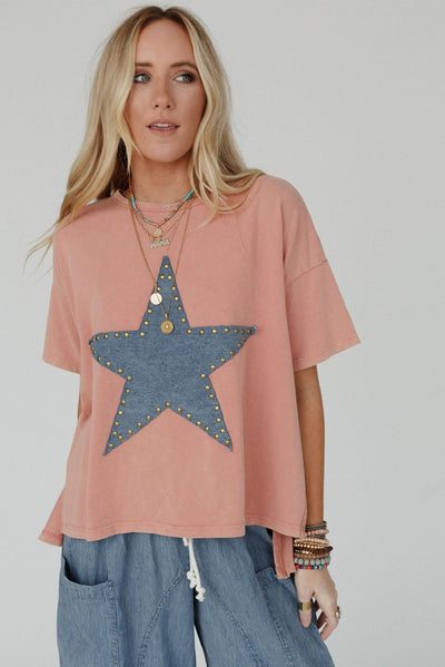 Blush Studded Star Tee