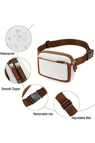 White Adjustable Strap Leather Crossbody Bag