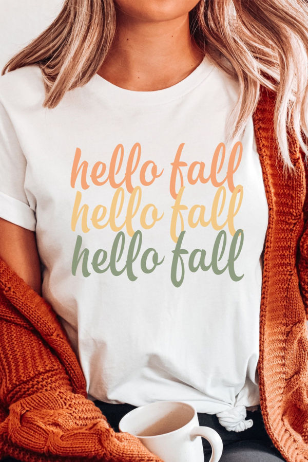 White Hello Fall Yellow