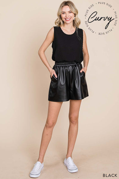 Dream Fit Black Faux Leather Shorts