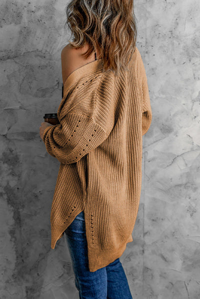 Drop Sleeve Cable Knit Cardigan