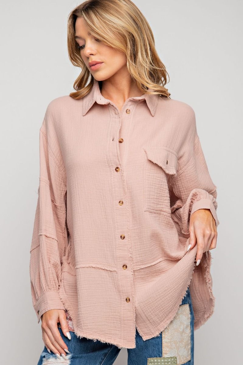 Cotton Gauze Loose Fit Shirt