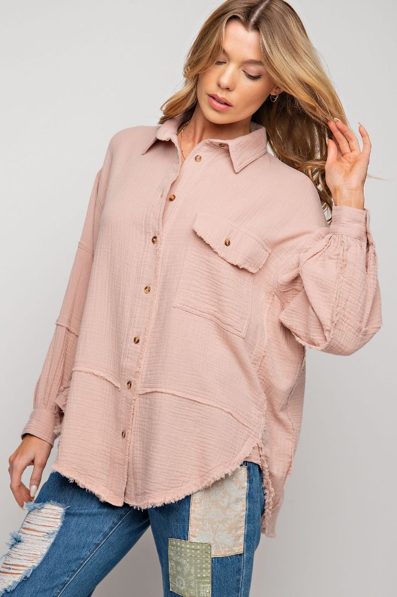 Cotton Gauze Loose Fit Shirt