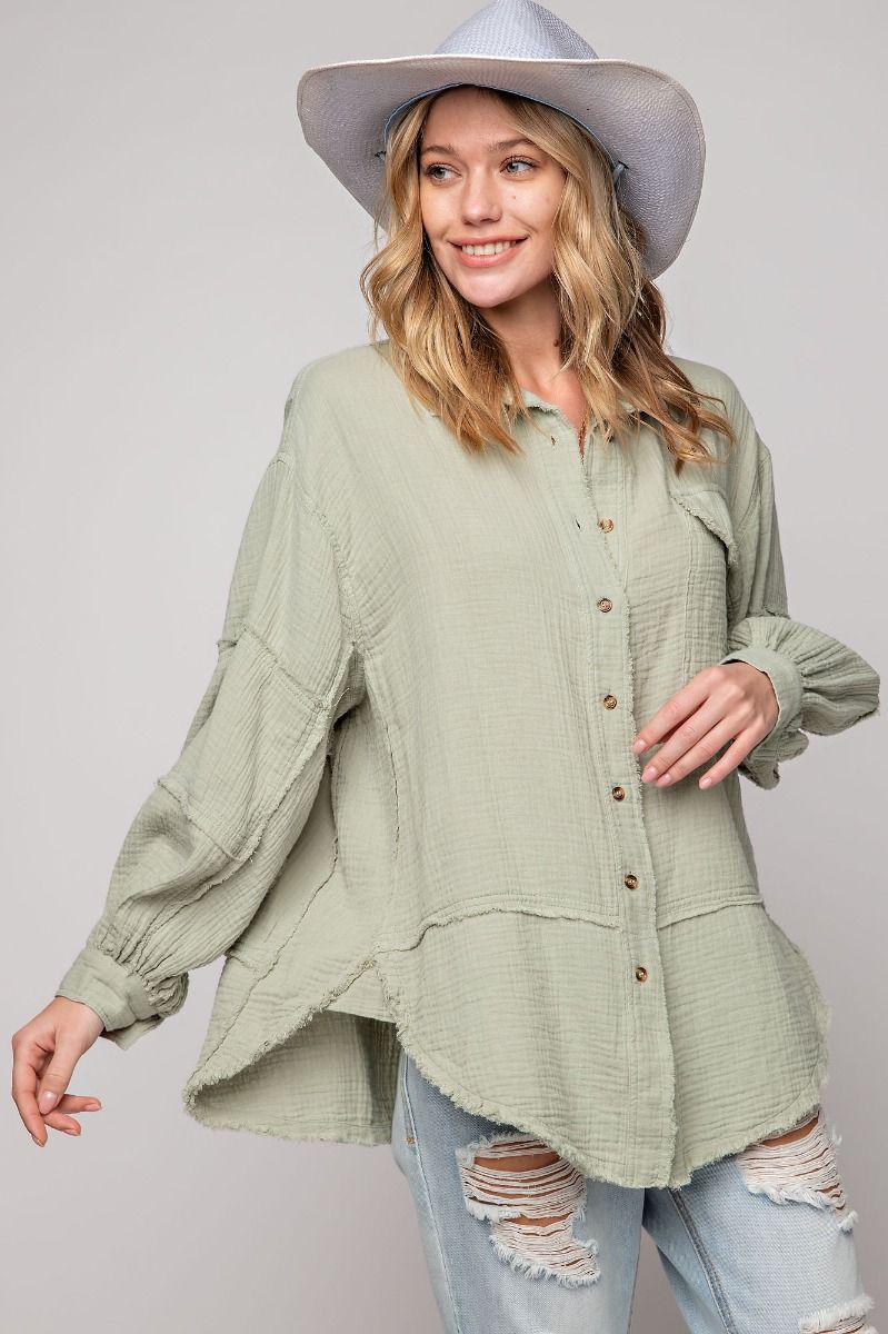 Cotton Gauze Loose Fit Shirt