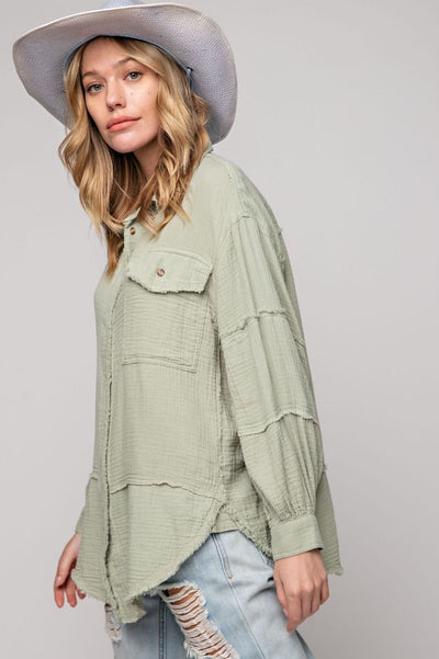 Cotton Gauze Loose Fit Shirt