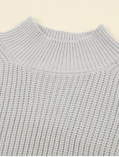 Gray High Neck Sweater