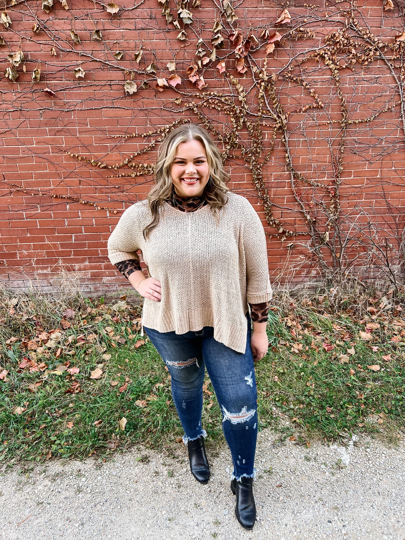 Taupe Knit Sweater